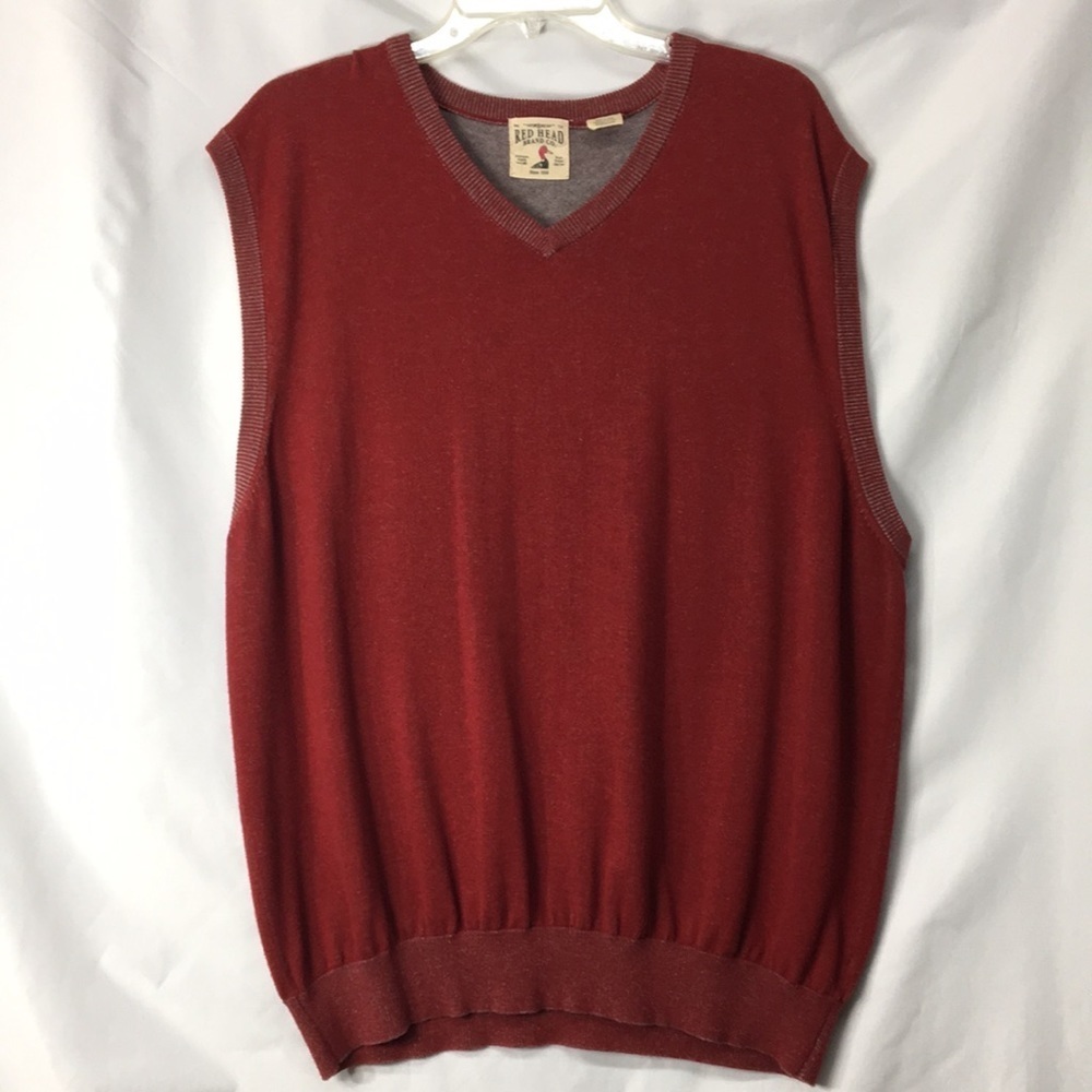RedHead Mens Red Sleeveless Sweater Vest Size XL GREAT Condition